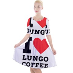 I Love Lungo Coffee  Quarter Sleeve A-line Dress by ilovewhateva