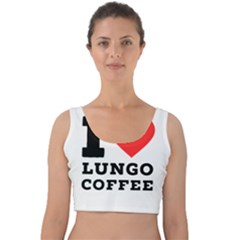 I Love Lungo Coffee  Velvet Crop Top by ilovewhateva