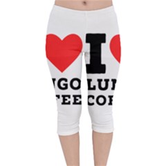 I Love Lungo Coffee  Velvet Capri Leggings 