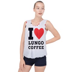 I Love Lungo Coffee  Bubble Hem Chiffon Tank Top by ilovewhateva