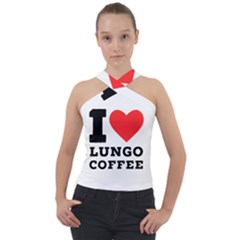 I Love Lungo Coffee  Cross Neck Velour Top by ilovewhateva