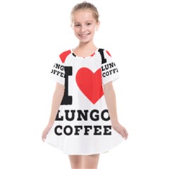 I Love Lungo Coffee  Kids  Smock Dress by ilovewhateva