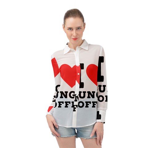 I Love Lungo Coffee  Long Sleeve Chiffon Shirt by ilovewhateva