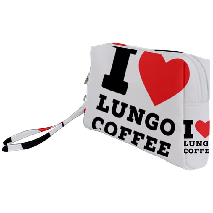 I love lungo coffee  Wristlet Pouch Bag (Small)