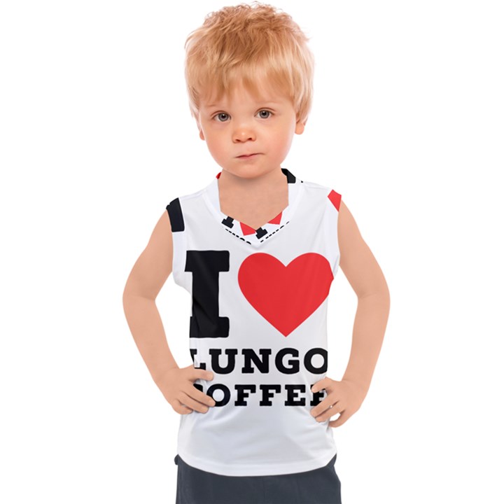 I love lungo coffee  Kids  Sport Tank Top