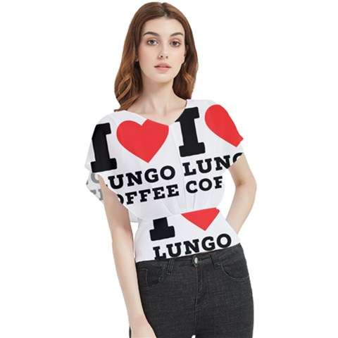 I Love Lungo Coffee  Butterfly Chiffon Blouse by ilovewhateva