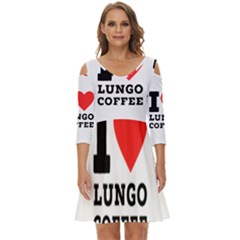 I Love Lungo Coffee  Shoulder Cut Out Zip Up Dress by ilovewhateva