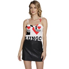 I Love Lungo Coffee  Flowy Camisole Tie Up Top by ilovewhateva