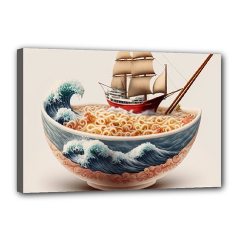 Noodles Pirate Chinese Food Food Canvas 18  X 12  (stretched)