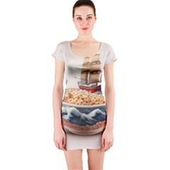 Noodles Pirate Chinese Food Food Short Sleeve Bodycon Dress