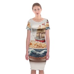 Noodles Pirate Chinese Food Food Classic Short Sleeve Midi Dress