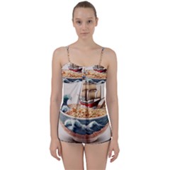 Noodles Pirate Chinese Food Food Babydoll Tankini Set