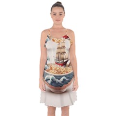 Noodles Pirate Chinese Food Food Ruffle Detail Chiffon Dress by Ndabl3x