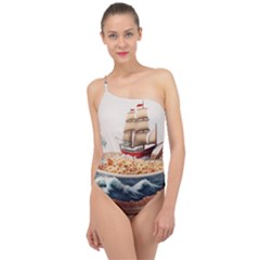 Noodles Pirate Chinese Food Food Classic One Shoulder Swimsuit