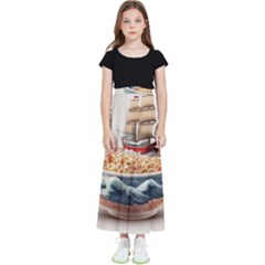 Noodles Pirate Chinese Food Food Kids  Flared Maxi Skirt by Ndabl3x