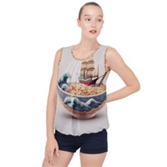 Noodles Pirate Chinese Food Food Bubble Hem Chiffon Tank Top by Ndabl3x