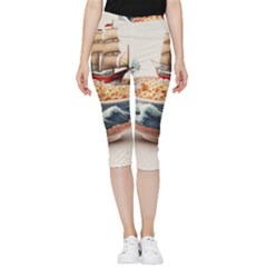 Noodles Pirate Chinese Food Food Inside Out Lightweight Velour Capri Leggings 