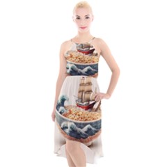 Noodles Pirate Chinese Food Food High-low Halter Chiffon Dress  by Ndabl3x