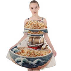 Noodles Pirate Chinese Food Food Cut Out Shoulders Chiffon Dress by Ndabl3x