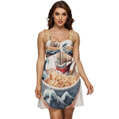 Noodles Pirate Chinese Food Food Ruffle Strap Babydoll Chiffon Dress