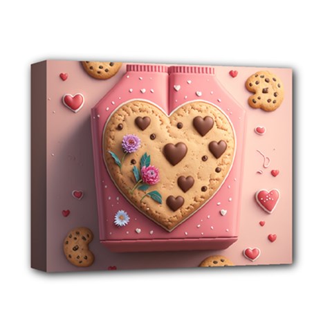 Cookies Valentine Heart Holiday Gift Love Deluxe Canvas 14  X 11  (stretched) by Ndabl3x