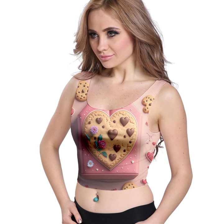 Cookies Valentine Heart Holiday Gift Love Crop Top