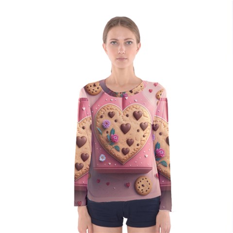 Cookies Valentine Heart Holiday Gift Love Women s Long Sleeve Tee by Ndabl3x