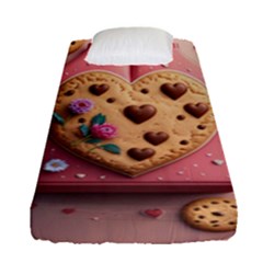 Cookies Valentine Heart Holiday Gift Love Fitted Sheet (single Size) by Ndabl3x