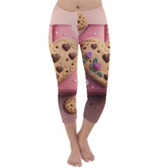 Cookies Valentine Heart Holiday Gift Love Capri Winter Leggings 