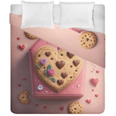 Cookies Valentine Heart Holiday Gift Love Duvet Cover Double Side (california King Size) by Ndabl3x