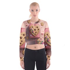 Cookies Valentine Heart Holiday Gift Love Cropped Sweatshirt