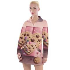 Cookies Valentine Heart Holiday Gift Love Women s Long Sleeve Casual Dress by Ndabl3x