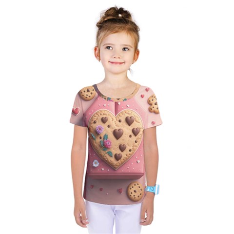 Cookies Valentine Heart Holiday Gift Love Kids  One Piece Tee by Ndabl3x