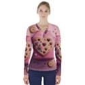 Cookies Valentine Heart Holiday Gift Love V-Neck Long Sleeve Top View1