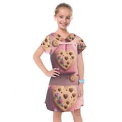 Cookies Valentine Heart Holiday Gift Love Kids  Drop Waist Dress by Ndabl3x