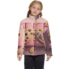 Cookies Valentine Heart Holiday Gift Love Kids  Puffer Bubble Jacket Coat by Ndabl3x