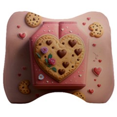 Cookies Valentine Heart Holiday Gift Love Velour Head Support Cushion by Ndabl3x