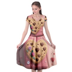 Cookies Valentine Heart Holiday Gift Love Cap Sleeve Wrap Front Dress