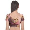 Cookies Valentine Heart Holiday Gift Love Velvet Short Sleeve Crop Top  View2