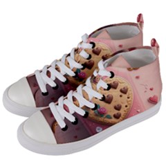 Cookies Valentine Heart Holiday Gift Love Women s Mid-top Canvas Sneakers by Ndabl3x