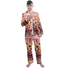 Cookies Valentine Heart Holiday Gift Love Men s Long Sleeve Satin Pajamas Set by Ndabl3x