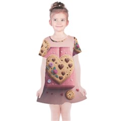 Cookies Valentine Heart Holiday Gift Love Kids  Simple Cotton Dress by Ndabl3x