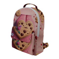 Cookies Valentine Heart Holiday Gift Love Flap Pocket Backpack (large) by Ndabl3x