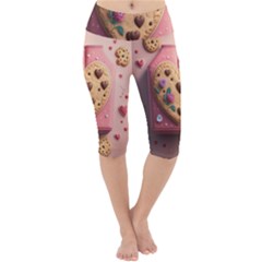 Cookies Valentine Heart Holiday Gift Love Lightweight Velour Cropped Yoga Leggings