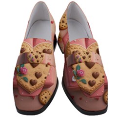 Cookies Valentine Heart Holiday Gift Love Women s Chunky Heel Loafers by Ndabl3x