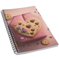 Cookies Valentine Heart Holiday Gift Love 5 5  X 8 5  Notebook by Ndabl3x