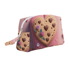 Cookies Valentine Heart Holiday Gift Love Wristlet Pouch Bag (medium) by Ndabl3x