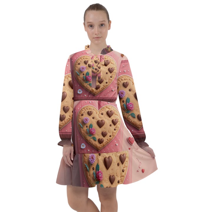 Cookies Valentine Heart Holiday Gift Love All Frills Chiffon Dress