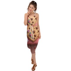 Cookies Valentine Heart Holiday Gift Love Waist Tie Cover Up Chiffon Dress