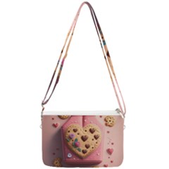 Cookies Valentine Heart Holiday Gift Love Double Gusset Crossbody Bag by Ndabl3x